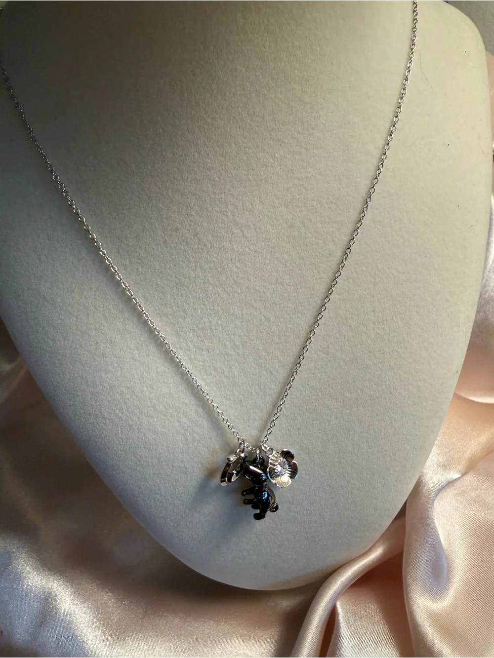 Coach Silver-Tone Charm Necklace with Rexy and Accents
